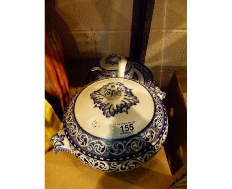 Two vintage ceramic tureens with ladles