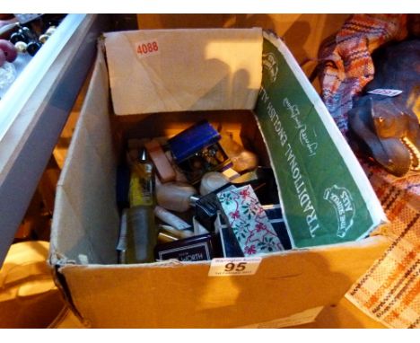 Box of cosmetics and jewellery including Christian Dior etc