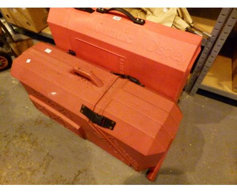 Two wheeled tool boxes and a sack truck