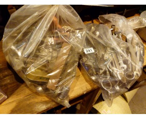Two bags of mixed tools mainly spanners