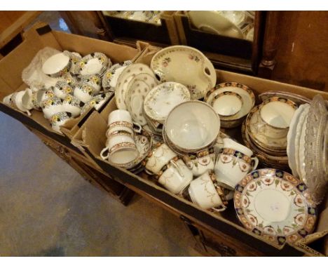 Two boxes of mixed ceramic tea sets