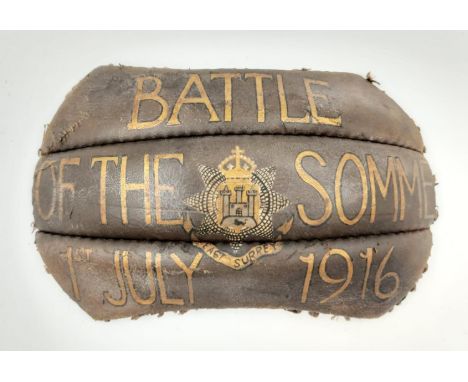 Vintage Football Fragment Remembering the East Surrey Regiment at the Battle of the Somme July 1916. 