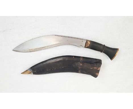 Vintage Good Condition Gurkha Kukri in leather sheath. 