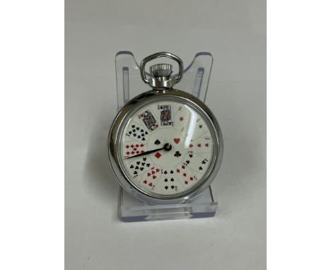 Vintage spinner playing card gaming pocket watch ( working) sold with no guarantee 