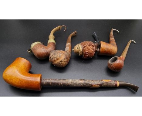 An Eclectic Mix of Six Vintage and Antique Pipes. A/F 