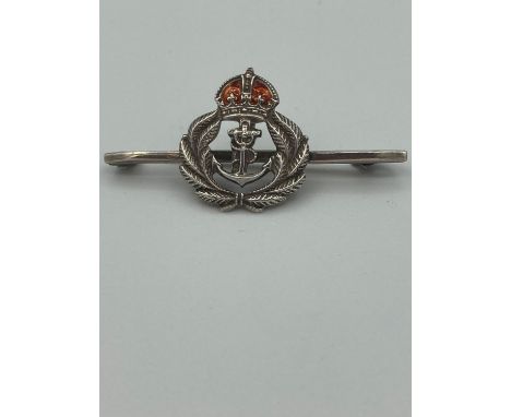 Vintage SILVER SWEETHEART Royal Navy brooch,having red enamel crown over silver anchor.Excellent condition. 