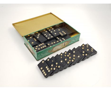 A Vintage Crocodile Domino Set. 28 Pieces. 