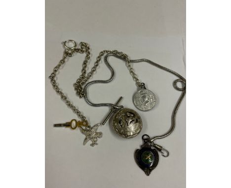 Vintage Albert pocket watch chains and fobs 