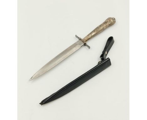 An Interesting Vintage J.Nowill and Sons Dagger. The blade has been married with a silver decorative cutlery handle. 16cm len