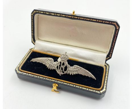 WW1 Solid Silver Royal Flying Corps Sweethearts Brooch in box. 