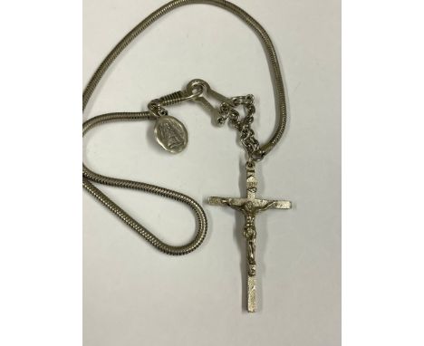 Vintage pocket watch chain &amp; crucifix 
