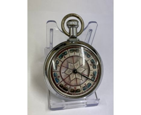 Vintage horse racing spinning gaming pocket watch ( working) sold with no guarantee 