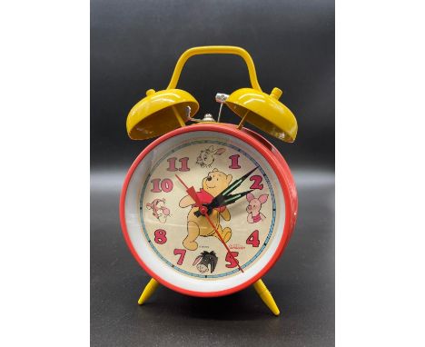 A Sunbeam Winnie The Pooh Double-Bell Alarm Clock. In working order. 