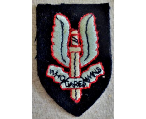 British SAS Special Forces cloth sleeve patch 'Who Dares Wins' an excellent patch