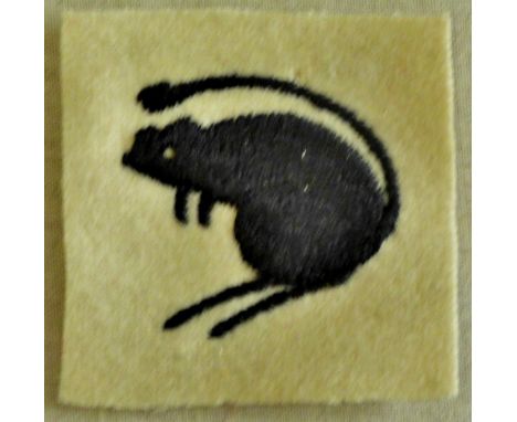 British WWII 4th Armoured Brigade cloth patch, black on white in very clean condition