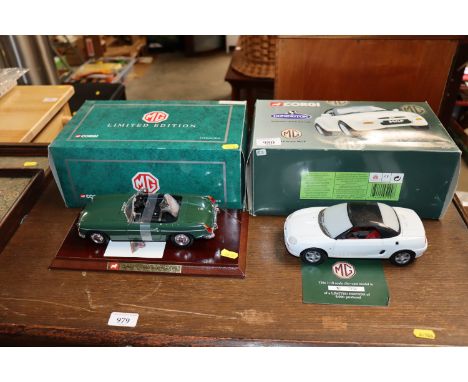A Corgi model of an MG F and a Corgi limited edition model of a 1963 MG B Roadster