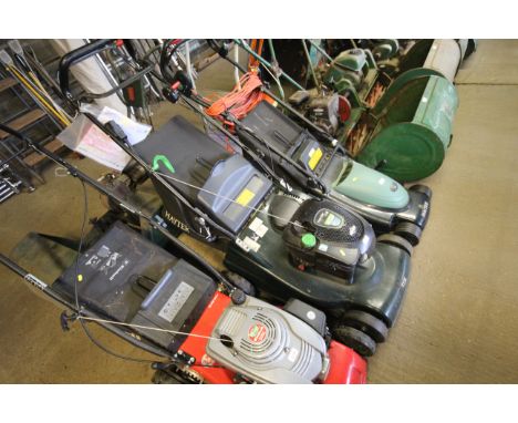 A Hayter Harrier 48 190cc self propelled rotary garden lawn mower with Briggs and Stratton engine, rear roller, key start and