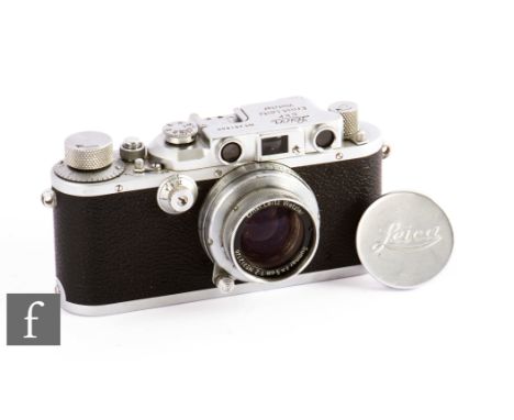 A Leica IIIb, circa 1938, Leitz Wetzlar f1:2 50 lens, serial number 281840. 