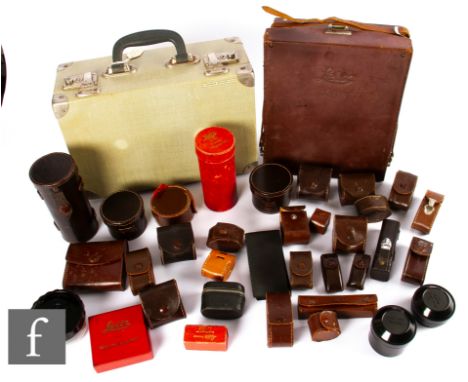 A collection of Leica empty camera boxes and cases, all variety of sizes, including lens cases, boxes etc. (qty) 