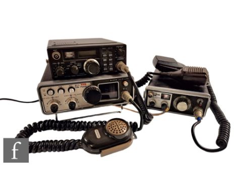 A Yaesu FT-790R UHF all mode transceiver with microphone, also two vintage TRIO transceivers, a FM TR-2200G and a RR-7010 2m 