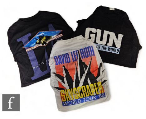 Various Artists - Three tour t shirts to include David Lee Roth's Skyscraper European tour 1988, labelled XL, Gun's Taking On