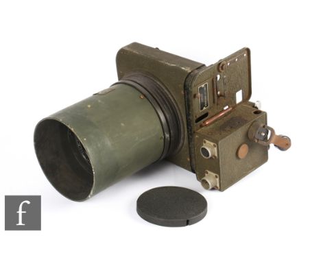 A World War Two RAF gun camera, type G.45, 24 volts, serial number 16079, length 31cm, and a US Air forces K-24 camera for ni