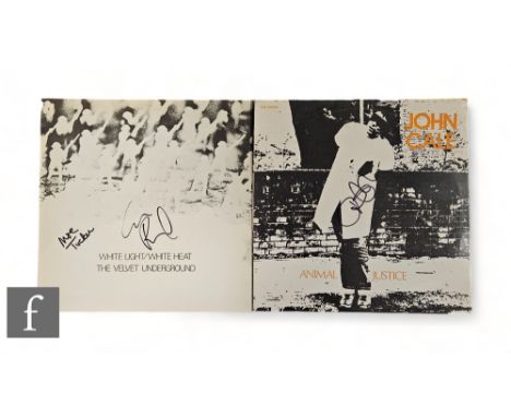 Velvet Underground - Two signed records, White Light/White Heat signed by Lou Reed and Moe Tucker and Animal Justice signed J