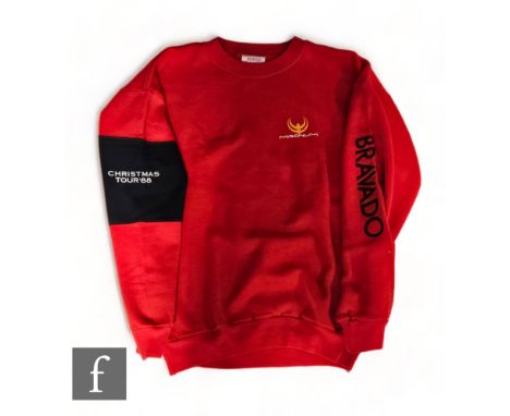 Magnum - A 1988 Christmas tour red sweatshirt, unlabelled, size approximately M/L.  *A Tour Manager's Private Collection - Th