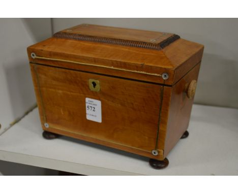 A good Georgian satinwood tea caddy.