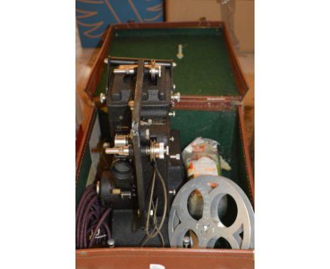 An old, cased projector.