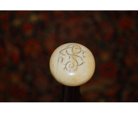 A Victorian blackthorn walking stick.