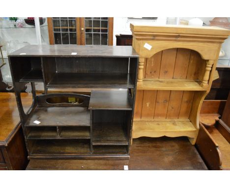 Mahogany wall shelves and a pine wall shelf.