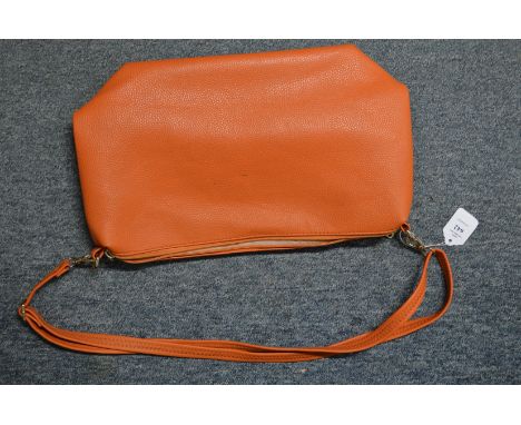 An orange handbag.