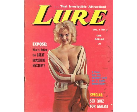 &nbsp;ADULT GLAMOUR - LURE VOLUME 1 NO. 1 AMERICAN FIRST ISSUE MAGAZINE
Published in the United States. Fold and age-related 