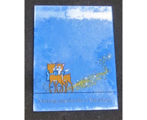 &nbsp;BREWERIANA - VINTAGE LARGE ORIGINAL BABYCHAM ADVERTISING SIGN
Nothing sparkles like a Babycham. Thick plastic. 16 x 12 