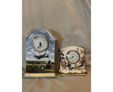 MILITARIA - HEROES OF THE SKY BRADEX HEIRLOOM CLOCK &amp; MASONS CLOCK&nbsp;
2 porcelain mantle clocks, neither working. Brad
