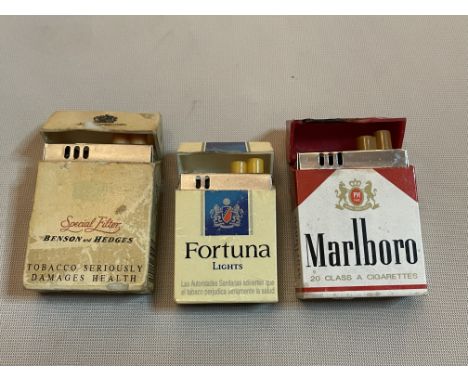 3 X VINTAGE CIGARETTE ADVERTISING FAG BOX CIGARETTE LIGHTERS&nbsp;
3 vintage cigarette advertising lighters in form of cigare