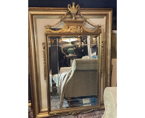 REPRODUCTION GILT WOOD MIRROR WITH VINTAGE PRINT IN GILT WOOD FRAME&nbsp;
A reproduction french style gilt wood mirror by Mor