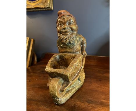 J OCHALR 1981 - BBC TELEVISION PROP - TREACLE GLAZED GARDEN GNOME&nbsp;
Dated 1.2.1981 and signed by J Ochalr. A treacle glaz