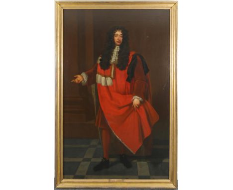 English School Late 17th Century Portrait of William Paget, 6th Baron Paget (1637-1713), full length, in peer's robes Oil on 