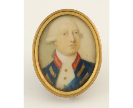 λRichard Collins (1755-1831) Portrait miniature of George III (1738-1820) wearing Windsor uniform and the riband of the Order