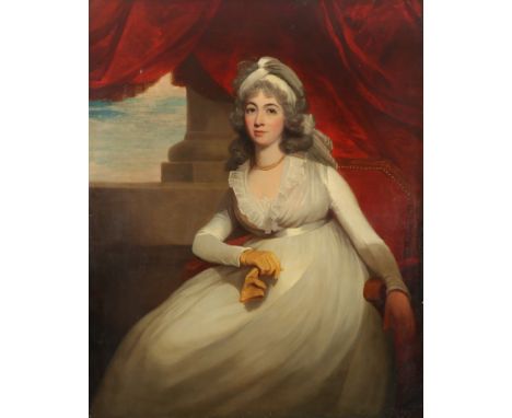 Sir William Beechey RA (1753-1839) Portrait of a lady, three-quarter length, traditionally identified as Anne, Duchess of Cum