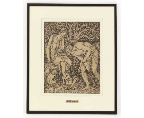 After Edward Burne-Jones 'Adam and Eve (When Adam Delved and Eve Span, Who Was Then the Gentleman?)'a Carl Hentschel process 