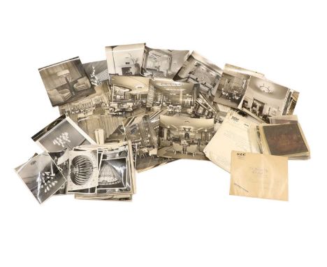 An interesting archive of photographs and paperwork on lighting, late 1930s-1960s, compiled by W H Durrant, author of 'Decora