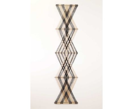 ▴ Peter Collingwood (1922-2008)'M.199 No.2'a microgauze wall hanging of woven linen and steel, signed on label and stamped 'P
