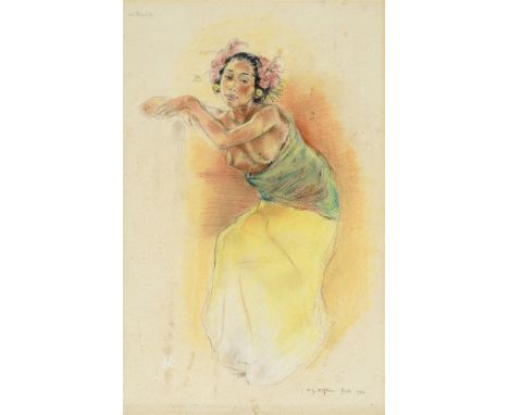 WILLEM GERARD HOFKER (DUTCH, 1902-1981)  'Ni Rindit', Portrait of a Balinese Lady,  pastel and pencil, titled upper left, sig