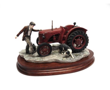A BORDER FINE ARTS TRACTOR GROUP: 'KICK START'  an exclusive model for Society members, boxed with paperwork