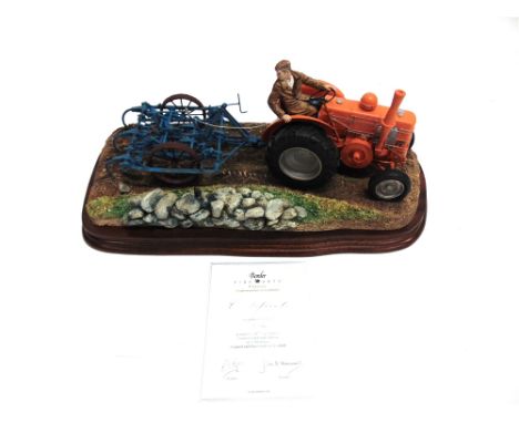 A BORDER FINE ARTS TRACTOR GROUP 'IIIA', the tractor group model is numbered 142/1,500 on a shaped plinth with original box a