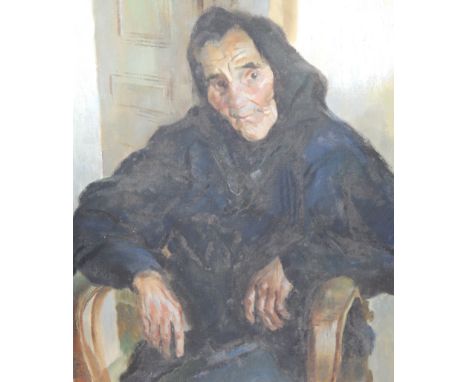 PERCY DRAKE BROOKSHAW (1907 - 1993)  Portrait of Antonia, Mijas, Andalusia, Southern Spain, signed and dated '73' (1973) oil 