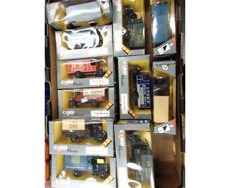 FOURTEEN CORGI CLASSICS COMMERCIAL VEHICLES  including railway liveried lorries, each boxed.